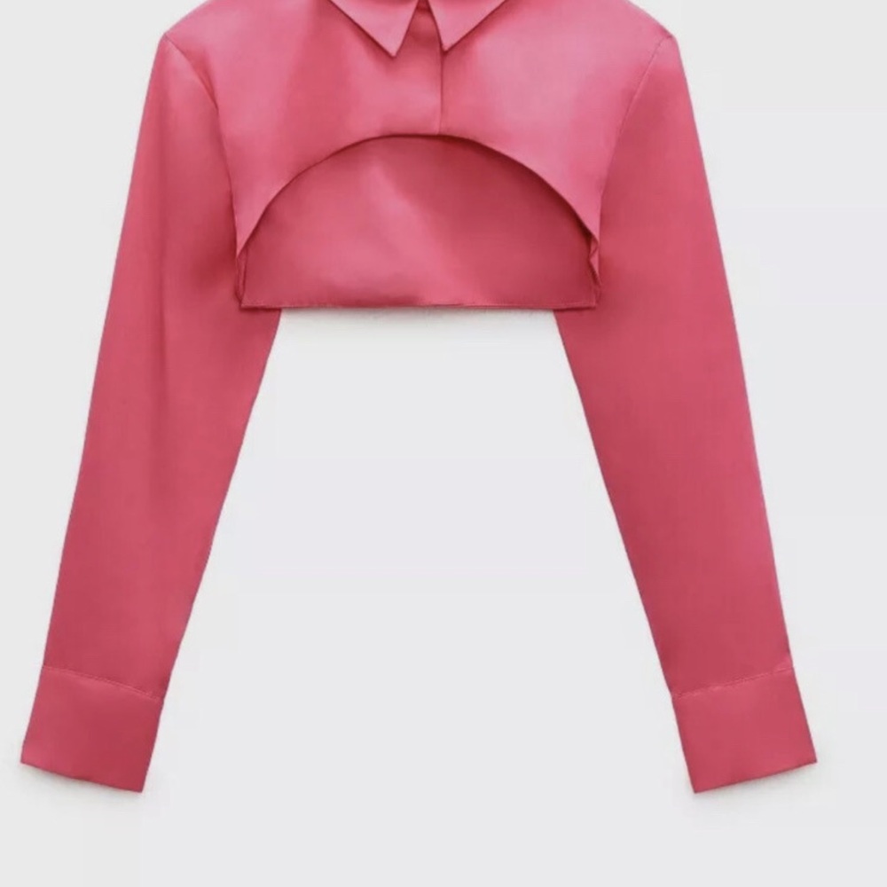 Zara Pink Cropped Collar Shrug